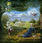 Michael Cheval Wake Up Call in Wonderland painting